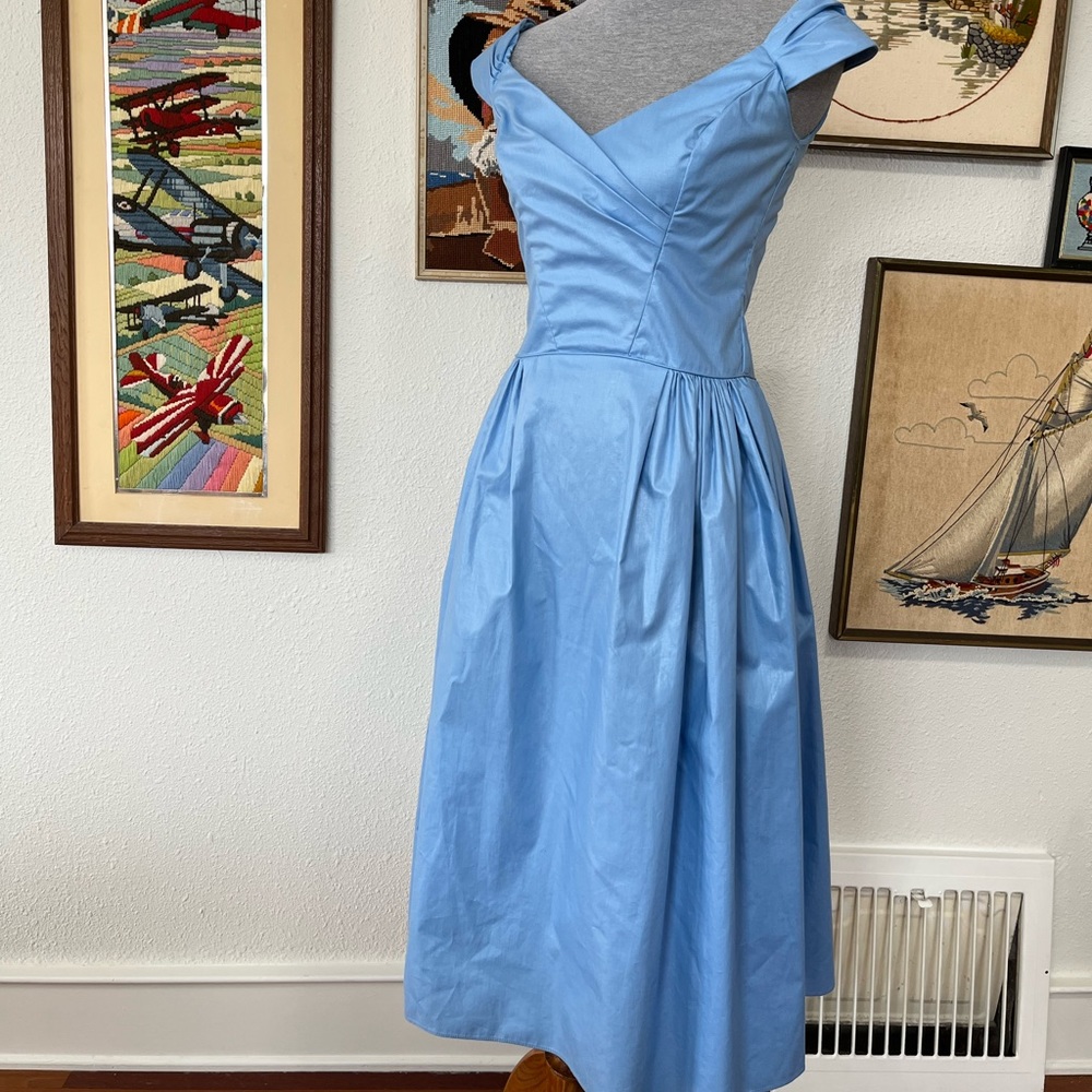 Priscilla of Boston RARE blue cotton sun dress vintage